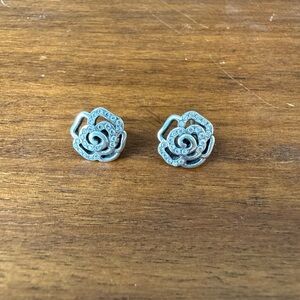 Pandora Silver Rose sparkle Earrings studs